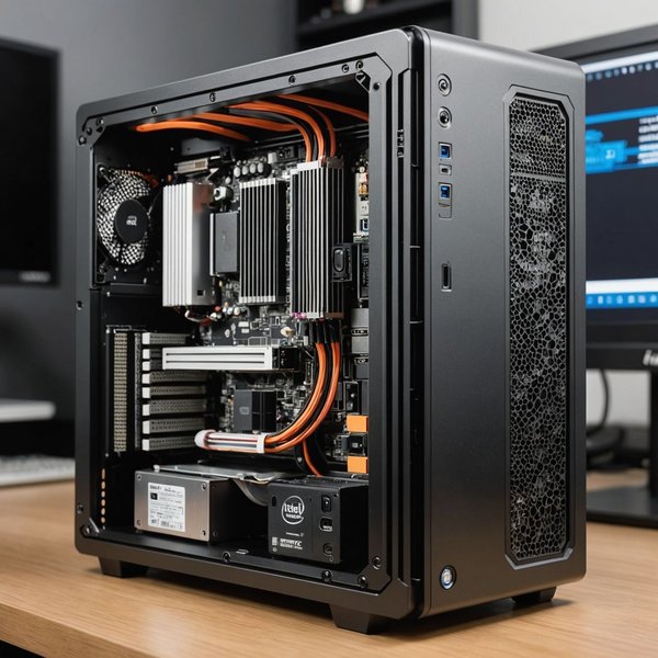 What are the best techniques for managing heat in a densely-packed Mini-ITX case with an Intel Core i7?
